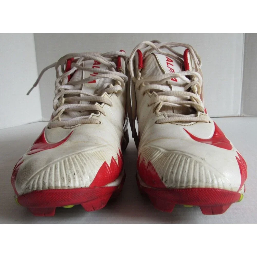 Nike Alpha Fast Flex White/Red Football/Baseball Cleats Size 9.5